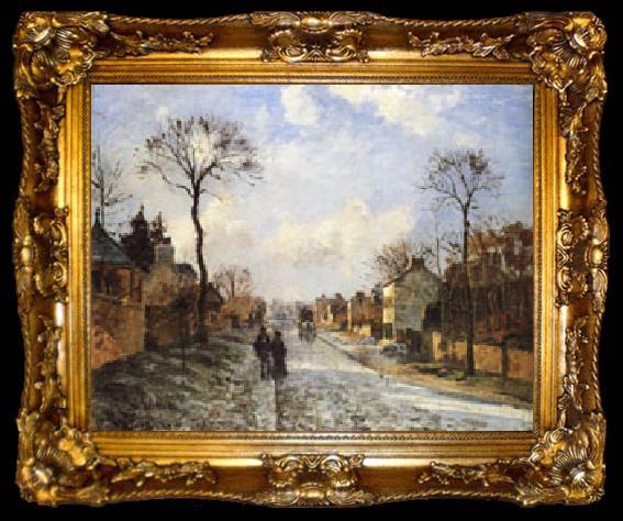 framed  Camille Pissarro The Road to Louveciennes, ta009-2